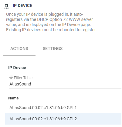 IP devices list each GPI individually