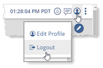 Location of Logout menu item