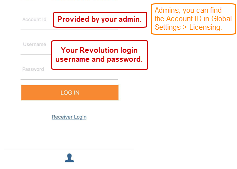 Mobile app credential screen