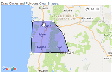 Drawing a geocode polygon area