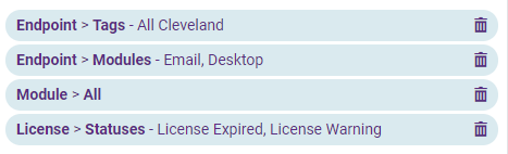 Example of Status Alert Filters