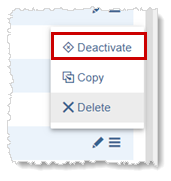 Location of Deactivate icon