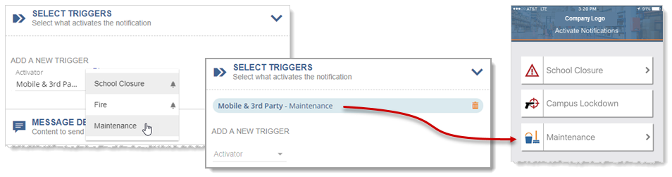 Select Triggers workflow