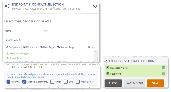 Summary of Endpoint and Contact Selection section