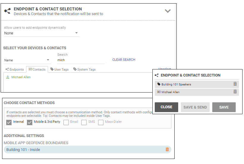 Summary of Endpoint and Contact Selection section