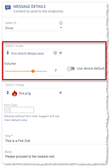 Summary of Message Details section
