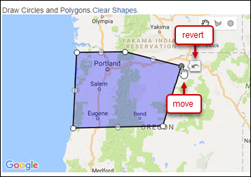 Altering a geocode polygon area