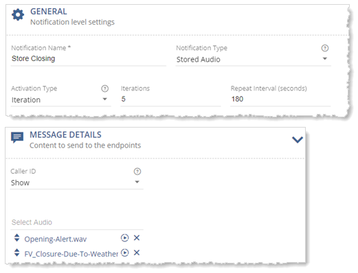 Summary of General and Message Details sections