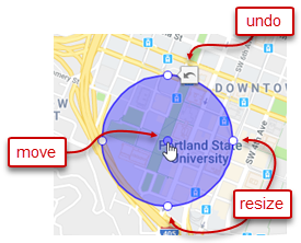 Drawing geofence areas