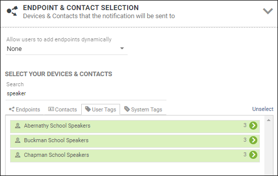 Summary of Endpoint and Contact Selection section