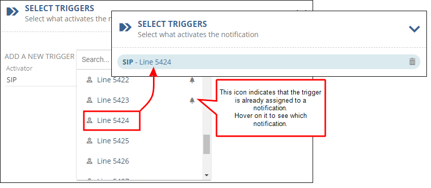 Identifying which triggers are already assigned