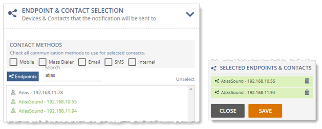 Summary of Endpoint and Contact Selection section