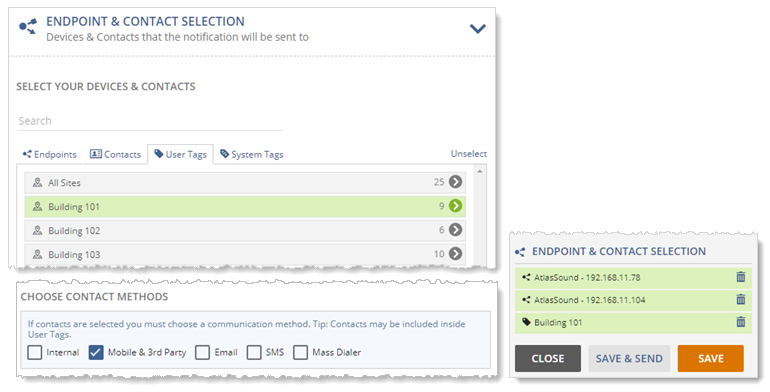 Summary of Endpoint and Contact Selection section