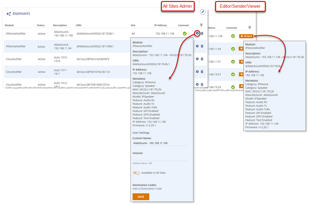 Viewing endpoint details