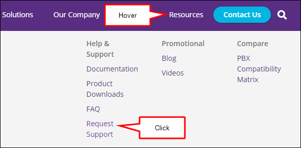 Contacting support workflow